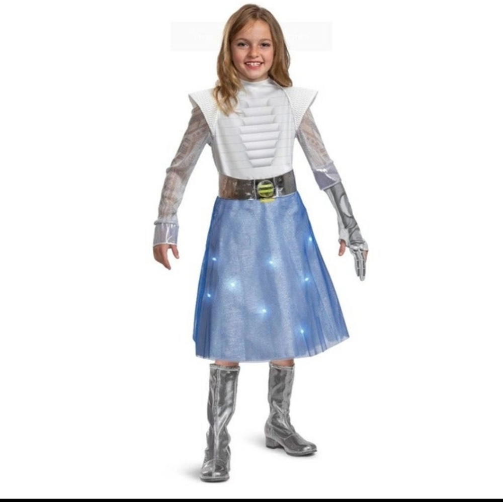 Girl Halloween costume pretend play dress light up Addison Zombies 3 10 12 wig